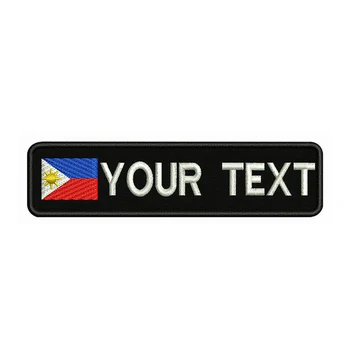 Filipiinid Lipu 10X2.5cm Tikandid Custom Nimi Tekst Plaaster Triibud pääsme Rauast Või Velcro Toetus Plaastrid Riided