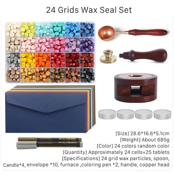 14 Valikuid Sealing Wax Tempel Tegemise Vahendid Sealing Wax Box Set Tihend Oad DIY Ümbrik Isiku Kutse Kaardi Vahendid