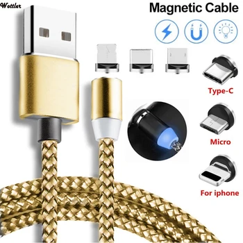 Magnet-Micro-USB Type C 1M Kaabel iPhone Xiaomi Android Mobiiltelefoni Kiire Laadimine USB-Kaabel Magnetiga Laadija Juhe Traat