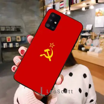 Punane Nõukogude Liidus NSV liidu Lipu Telefoni Puhul Samsungi A40 A50 A51 A71 A20E A20S S8 S9 S10 S20 Plus lisa 20 ultra 4G 5G