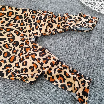 Seksikas naiste ujumisriided 2021 leopard print kate üles Ujumistrikoo push up naiste 2 tükis ujumistrikoo koos ruffles suvel Uus Beachwear