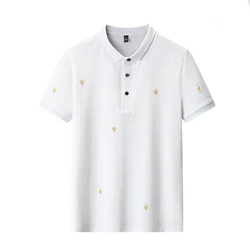 Kuldne Tikand Meeste Mood Polo Särgid Solid Color Tee Tops Lühikese Varrukaga Särk Slim-fit Pluus Suvel Camisas Meeste Riided