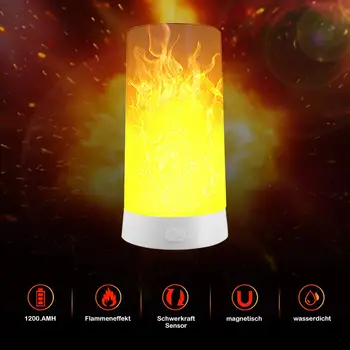 LED Leegi Mõju Valguse, Magnet Flameless Küünal Lamp Pirn 4 Režiimid, Veekindel USB Laetav Hubisev Leek Laterna