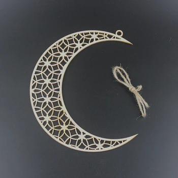 Ramadan Eid Mubarak Nontoxic Puidust Käsitöö Kuu Tahvel Decor Kodus Ripub Ornament Ukse Akna Festival Pool Tarvikud