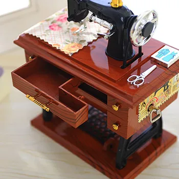 2021top lihvida decor Vintage Muusika Box Mini õmblusmasin Stiilis Mehaaniline Sünnipäeva Kingitus Tabel Decor товары для дома