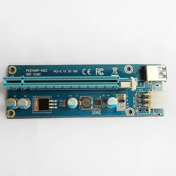10tk VER006C 1X kuni 16X PCI Express PCIE PCI-E Ärkaja Kaardi 006C Extender 60cm USB 3.0 Kaabel SATA to 6Pin BTC Kaevandamine Kaevur