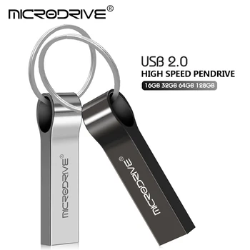 Hulgi-usb flash drive 64gb metallist USB 2.0 hõbedane pendrive 4GB 8GB 16GB, 32GB u disk pen drive 128gb flash mälu võti