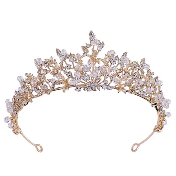 Luksus Bridal Crown Tiaras Käsitöö Rhinestone Crystal Jätab Crown Tiaras Pruudi Peapaelad Naiste Pulm Ehted Tarvikud VL