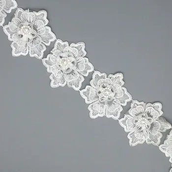 10x Mood Organza Lilled 3D Teemant Kive Pits Sisekujundus Guipure Tikitud Paela Kanga Õmblemine Käsitöö Rõivas 7,5 cm