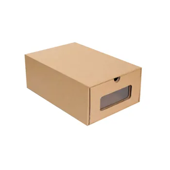 Paksenenud Kraft Pappkarp Läbipaistev Sahtel Shoebox Nõu Ruumi Kokkuhoiu Ladustamise Korraldaja Konteiner Kast