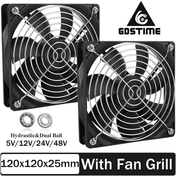 Gdstime120x120x25mm Külmik telgventilaator, Millel Grill 5V 12V 24V 48V Suurepärane Ventilatsioon 12cm fan For PSU Kabinet Tööjaam, Server