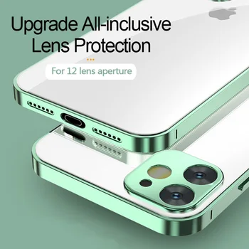 Luksus Katmine Läbipaistva Telefoni Case for iPhone 11 12 Pro Max XR X XS 7 8 Plus SE 2020 12 Mini Pehmest Silikoonist Kate Tagasi Juhul