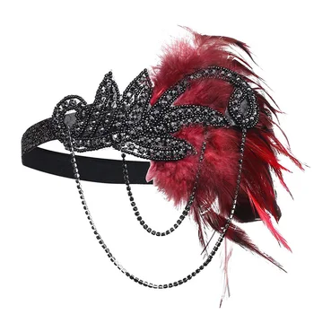2021 Uus Disain Naiste cosplay peapaelad kaelakee kindad kõrvarõngas set flapper kostüüm 1920 Suur GATSBY Halloween Tarvikud
