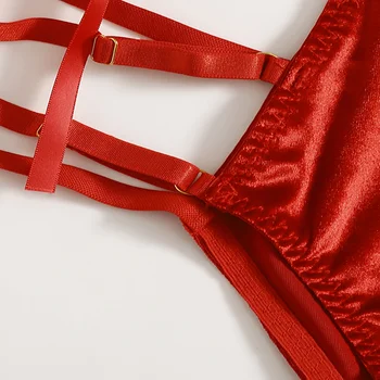 Naiste Seksikas Pesu Komplekti Push Up Avatud Riiul Rinnahoidjad Õõnes Välja Seksi Aluspüksid Kuum Läbipaistev Erootilised Kostüümid Side Aluspesu Punane