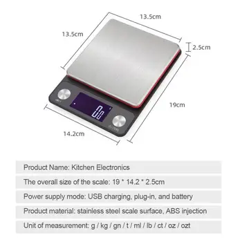 3/5/10kg Leibkonna Digitaalse Köök Skaala Toidu Skaala Multifunktsionaalne Kaalu Skaala Elektroonilise Küpsetamine Toiduvalmistamis Skaalal, Mille LCD-Ekraan