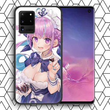 Minato Aqua Hololive Anime Telefon Case For Samsung Galaxy Note S 8 9 10 20 E FE lite Uitra Pluss must Kest Päris Funda Tpü