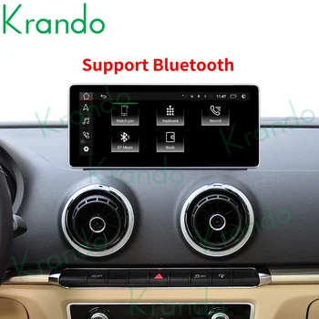 Krando Android 10.0 10.25 tolline 8+128GB auto video mängijaid Audi A3+ auto multimeedia tablett GPS traadita carplay
