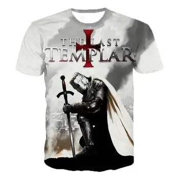 Knights Templar 3D Trükitud O-Kaelus T-särk Meeste Mood Vabaaja Lühikese Varrukaga T-särk Knights Templar Streetwear Harajuku Tee Tops