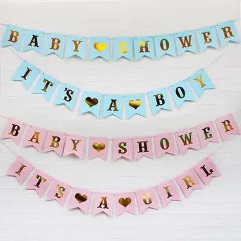 Roosa-Sinine Paber Banner Kaunistused Baby Shower Oma Tüdruk, Poiss Babyshower Soolise Paljastada Oh Baby Oma Poiss, Tüdruk, Jõupaber