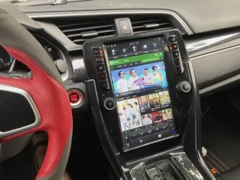 PX6 Android 2 Din Stereo Vastuvõtja Multimeedia Mängija autoraadio Honda Civic 2016-2019 videopea Ühik Tesla Vertikaalne HD-Ekraan