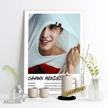 Shawn Mendes Kuum Laulja Lõuendile Maali Poster Populaarne Muusika Star Seina Pilte Kuulsus Baar, Pubi, Klubi Print Fännid Kingitus Decor