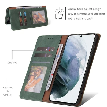 Luksuslik Nahast Rahakott Case For Samsung Galaxy S20 S21 FE S10 S9 S8 Lisa 20 10 Ultra Plus Lite Flip-Kaardi Pesa Kotid Kate Kõplad
