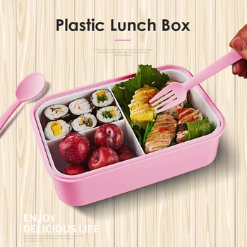 1400ml Mikrolaineahi Lunch Box Kaasaskantav Rajoon Tihendi Bento Box koos Dinnerware Plastikust Toidu Ladustamine Konteinerisse Kooli Asukoht