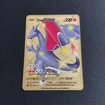 2021 UUS Pokemon Kaardid Vmax GX Metallist Kaardi PIKACHU Charizard Kuldne Vmax Kaardi Kogumise Kingitus Kids Mängu Kogumise Kaardid