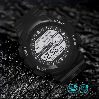 Mood Meeste Digital Watch Väljas Sport Kellad Dual Ajal Pedometer Äratuskell Veekindel 50M Digital Watch Sõjalise Led Часы