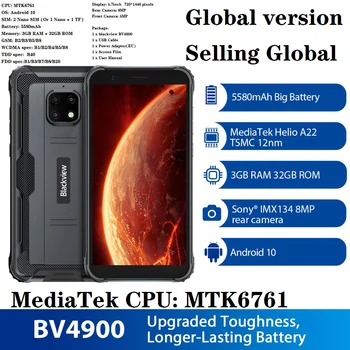Globaalne Versioon Blackview BV4900 IP68 Veekindel Nutitelefon 3GB+32GB Karm 5580mAh Aku 5.7 Tollise Android 10 NFC Mobiiltelefon 4G