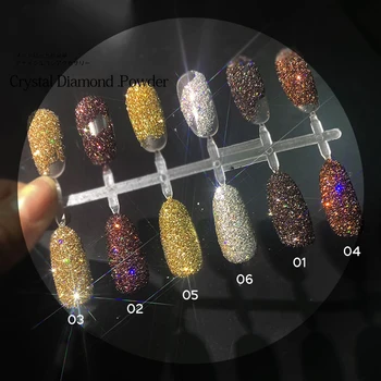 0,5 g Nail Art Pulber Laser Diamond Läikiv Sätendab Glitter Liiva UV Gel Polish Design Pool Küüned Kaunistamiseks