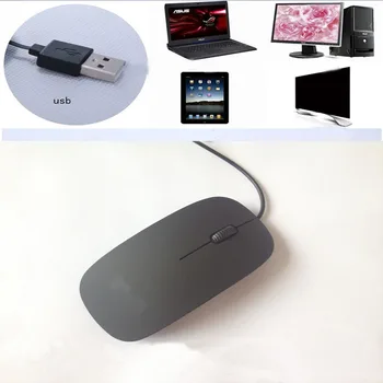 Ultra õhuke USB2.0 juhtmega optiline hiir 1200dip 3 nuppu, USB Hiired Arvuti ARVUTI Sülearvuti must valge