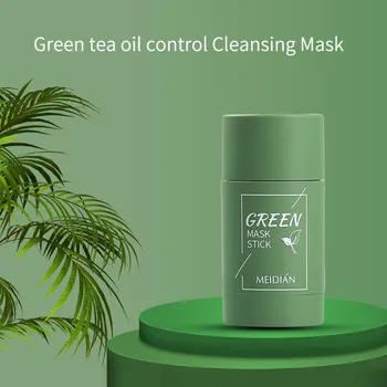 Roheline Tee Puhastamine Tahke Mask Baklažaan Puhastamiseks Savi Stick Mask Oil Control Anti-Akne Muda Cream Beauty Näonaha Hooldust TSLM1