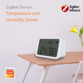 Tuya Zigbee Temperatuuri ja Niiskuse Andur Ja Lux Valguse Detektor LCD Ekraan Töötab Alexa Google Assistent Tuya Smart Home