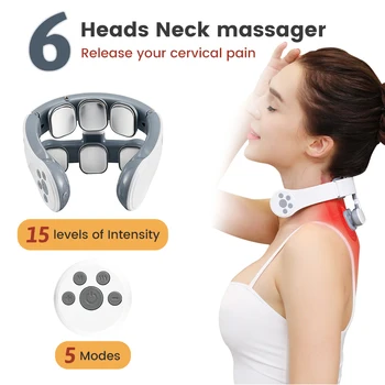 6 Pead, Kaela Massager Emakakaela Massager Multifunktsionaalne Elektrilised Massager eest Laetav Massaaž Kaela Tervishoiu-Valu