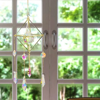 Crystal Tuul Chimes Akna Päikest Püüdja Ripats Mobiil Tuul Kellamäng Bell Home Decor Ornament Aed Rippuvad Elutuba Decor