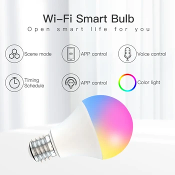 15W E27 B22 Wifi Smart LED Lambid RGB+CCT hääljuhtimine Lamp Ajastamise Funktsiooni Juhitava Magic Pirn Alexa/Google Kodu