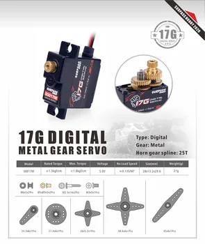 ÜLETADA Hobi 17g Metallist/Plastikust Gear Servo Digital Servo jaoks RC 1/18 Auto Fikseeritud Tiibadega Lennuk Robot Auto, Paat, Lennuk, RC Mudel