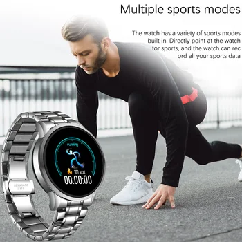 LIGE Uus Terasest Smart Watch Meeste Veekindel sport IOS Südame löögisageduse, vererõhu -, kõne Teavet smartwatch Fitness tracker