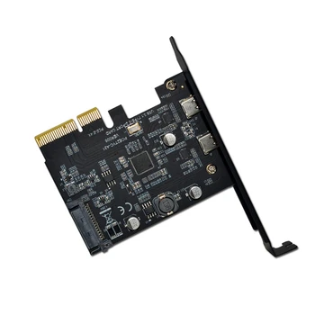 USB-3.1-Type-C-2-Port Expansion Card PCI-E 4X USB-3.1 Gen2 10Gbps USB-C Adapter ASMedia ASM3142 Kiibistik Desktop-SCLL