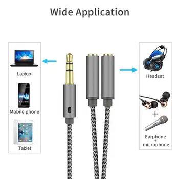 Kõrvaklapid Audio Kaabel Adapter 3.5 mm Kaks-Ühes-Adapteri abil Mobiiltelefoni Adapter, Peakomplekt Mikrofoni Combo Adapter