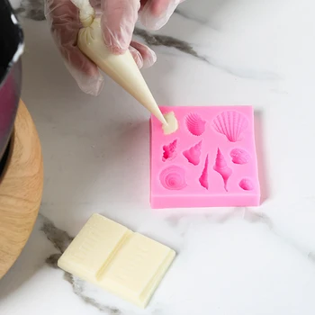 Roosa Seashell Silikoonist Vormid Kook Dekoreerimiseks Tööriistad 3D Fondant Seep Hallituse Caking Kaunistamiseks Šokolaadi Hallitus Küpsetamine Tööriist