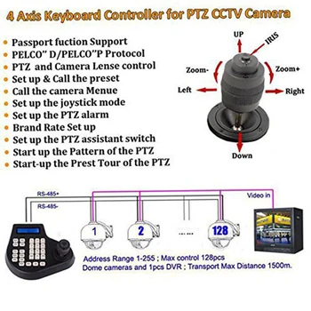 Mini 3D Koaksiaal CCTV Klaviatuuri Kontroller LCD 1,5 km Juhtnuppu RS485 PTZ Speed Dome Kaamera Bracket For Pelco SAMSUNG REKLAAMI PANASONIC P