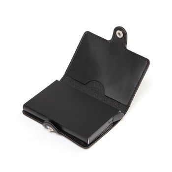 Meeste Hull Hobune Nahast Rahakott Alumiinium RFID Rahakoti Tasku Kaardi omaniku Blokeerimine Automaatne pop-up Krediitkaardi mini Rahakott kingitus