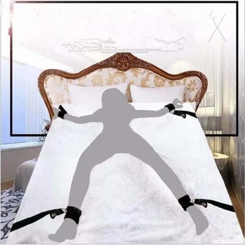 Seksikas voodi seotud nailonist vöö must voodi seotud paari flirt alternatiivsete sugu mänguasjad