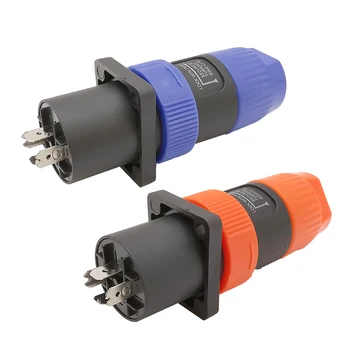 NL4FC Speakon Heli Kõlar 4 Pin Pistik 4 Masti Mees Naine Plug Socket Audio Kaabel Traat XLR Pistikud Oranž ja Sinine