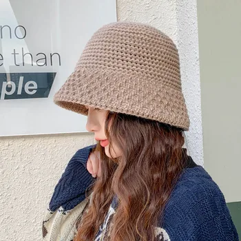Villa Silmkoelised Sügis Naiste Kopp Mütsid Mood Talvel Soe Kokkuklapitavad Kalamehe Müts Vabaaja Kõik-mängu Kudumise Mütsid