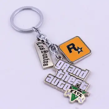 Mäng PS4 Teema Emailiga Ripats Keyrings Võtmehoidja GTA 5 Grand Theft Auto 5 võtmehoidja Rock star Võtmehoidjad Võti Pandlad