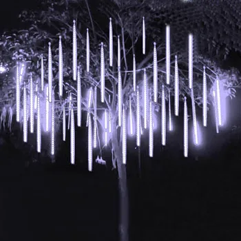 50CM LED Meteoor Dušš Kerge Vihm Halloween Romantiline Pulm Aed Puud Terrass Decor Jõulud Lumi langemas Lcicle String Valgus