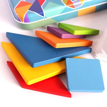 14 stiil Magnet Puidust 3D Pusle, Raamat Tangram Mõtlemise Koolitus Mäng Baby Montessori Alguses Haridus Mänguasjad Lastele